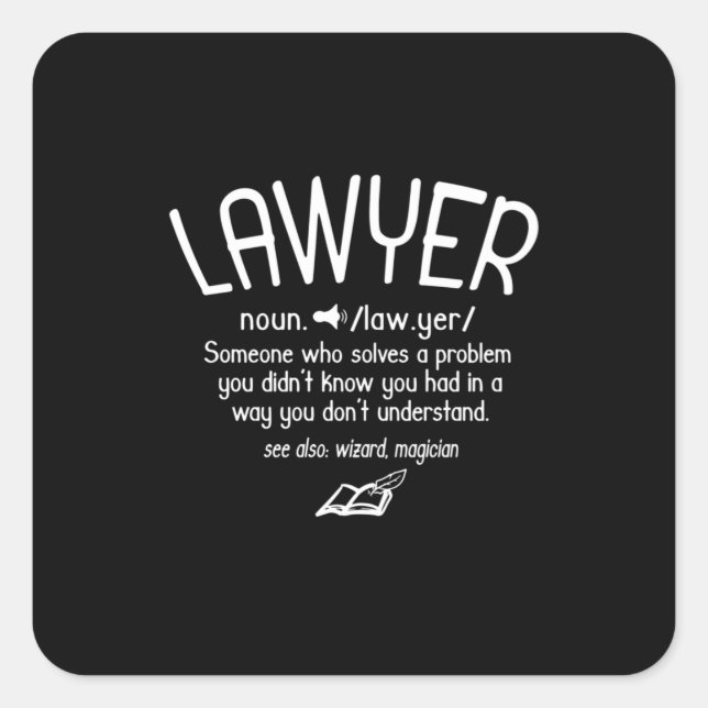 Funny Lawyer Definition Square Sticker (Front)