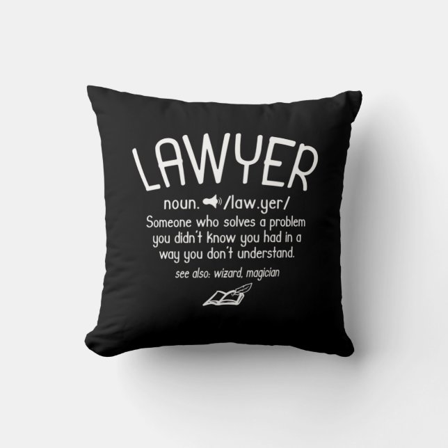 Funny Lawyer Definition Throw Pillow (Front)