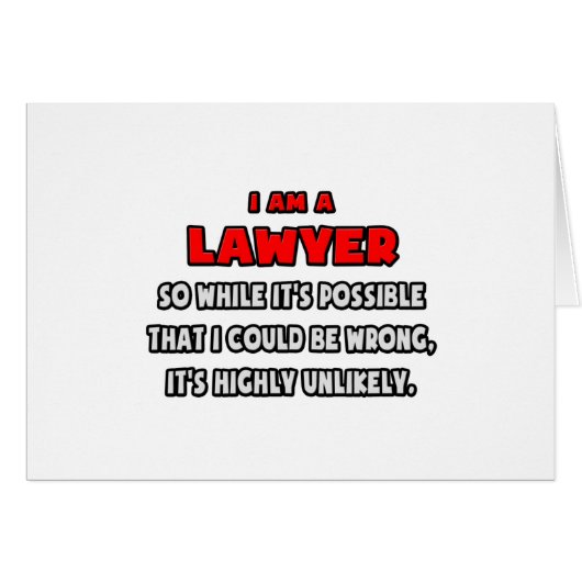 Funny Lawyer .. Highly Unlikely Cards (Front Horizontal)