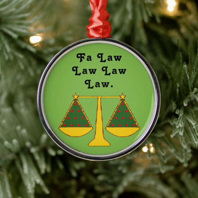 Funny Lawyer Holiday Gift Metal Ornament (Tree)