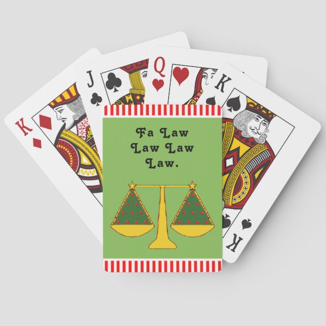 Funny Lawyer Holiday Gift Poker Cards (Back)