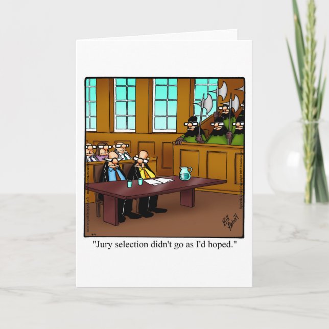 Funny Lawyer Humor Blank Greeting Card (Front)