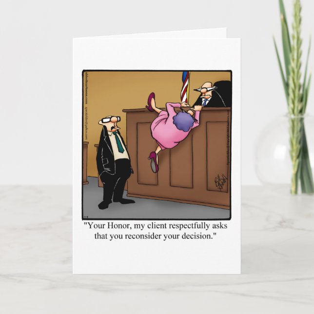 Funny Lawyer Humor Blank Greeting Card (Front)