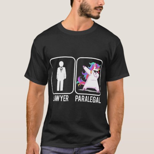 Funny Lawyer Paralegal Dabbing Unicorn Legal Law F T_Shirt