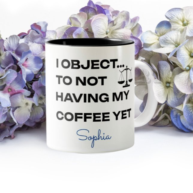 Funny Lawyer Personalized I Object  Two-Tone Coffee Mug (Creator Uploaded)