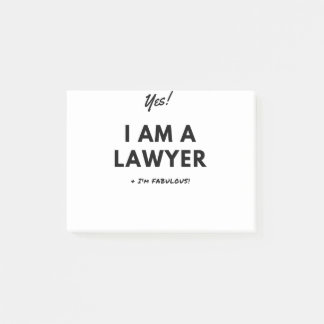 Funny Lawyer Quote in Black & White Post-it Notes