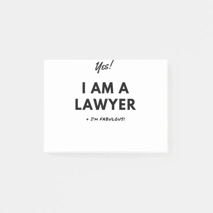 Funny Lawyer Quote in Black & White Post-it Notes | Zazzle