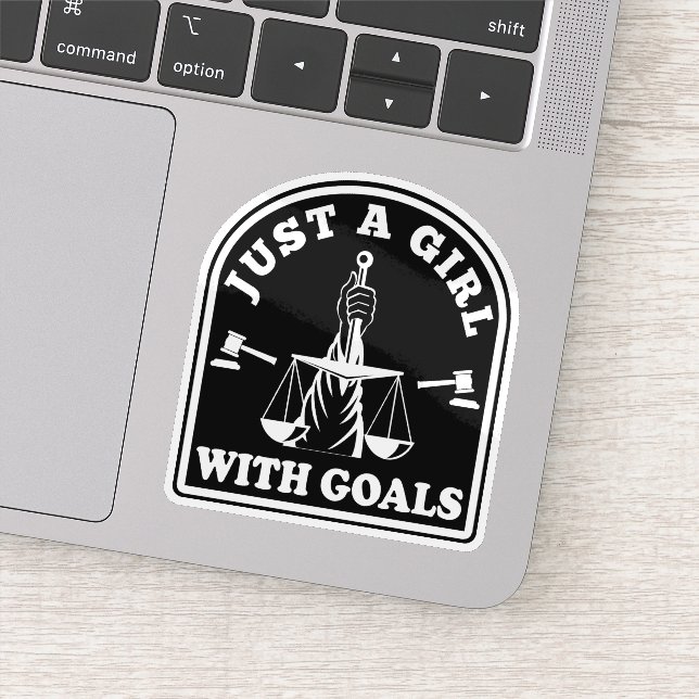 Funny Lawyer Student Just A Girl With Goals Lawyer Sticker (Detail)