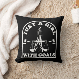 Funny Lawyer Student Just A Girl With Goals Lawyer Throw Pillow