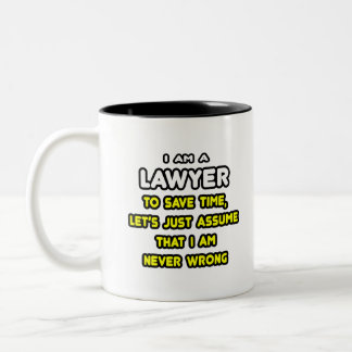 Funny Lawyer T-Shirts and Gifts Two-Tone Coffee Mug