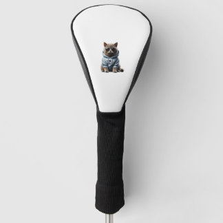 Funny Lazy British Shorthair Cat Chillin Relaxing Golf Head Cover