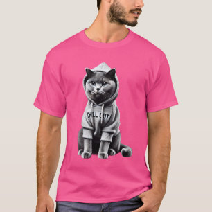 Funny Lazy British Shorthair Cat Chillin Relaxing T-Shirt