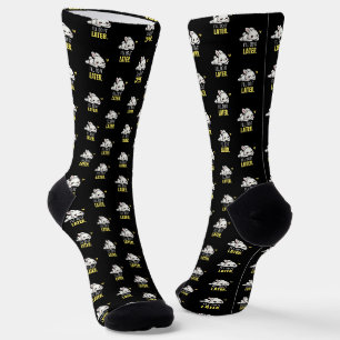 Funny Lazy Bunny I’ll Do It Later Cute Animal Meme Socks
