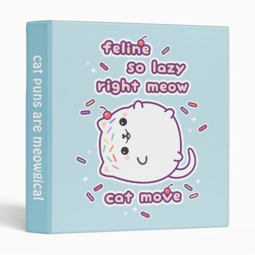 Funny Lazy Cat Pun Binder