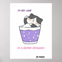 Funny Lazy Cat Sarcastic Humor Meme Custom Text