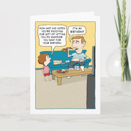 Funny Lazy Couch Potatoy Birthday Card