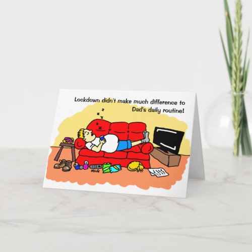 Funny Lazy Dad Fathers Day Card
