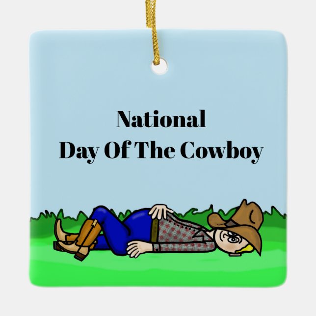 Funny Lazy Day of The Cowboy Ornament (Front)