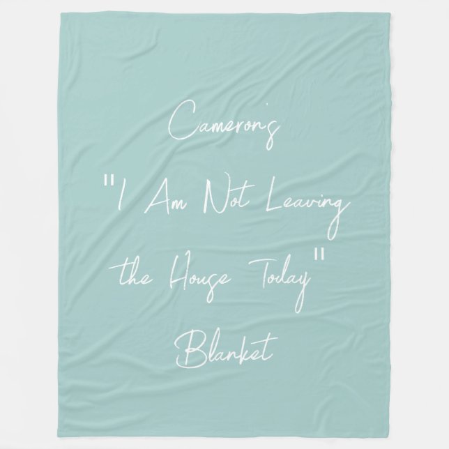 Funny Lazy Days Homebody Quote Personalized Blue Fleece Blanket (Front)