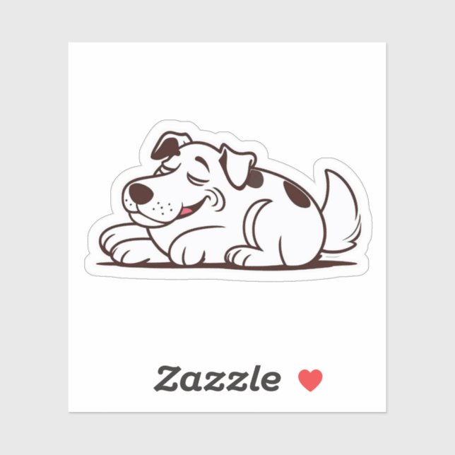 Funny Lazy Dog Design Sticker (Sheet)