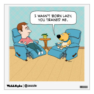 Funny Lazy Dog Square Wall Decal