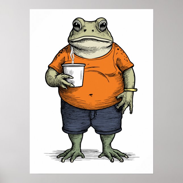 Funny Lazy Frog Poster (Front)