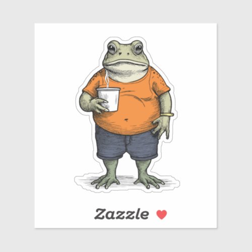 Funny Lazy Frog Sticker