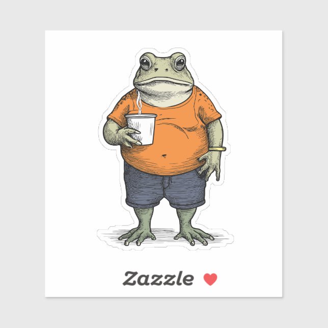 Funny Lazy Frog Sticker (Sheet)