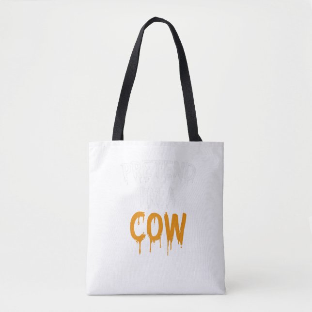Funny Lazy Halloween Costume Pretend I'm A Cow. Pe Tote Bag (Front)