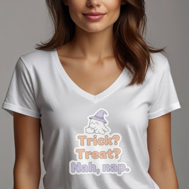 Funny Lazy Halloween Quote | Trick Treat Nap Desig T-Shirt (Creator Uploaded)
