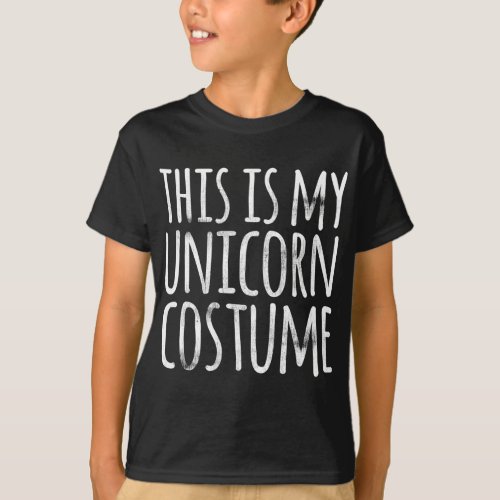 Funny Lazy Halloween UNICORN COSTUME Joke Mens Wom T_Shirt