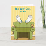 Funny Lazy Happy Father&#39;s Day Greeting Card at Zazzle