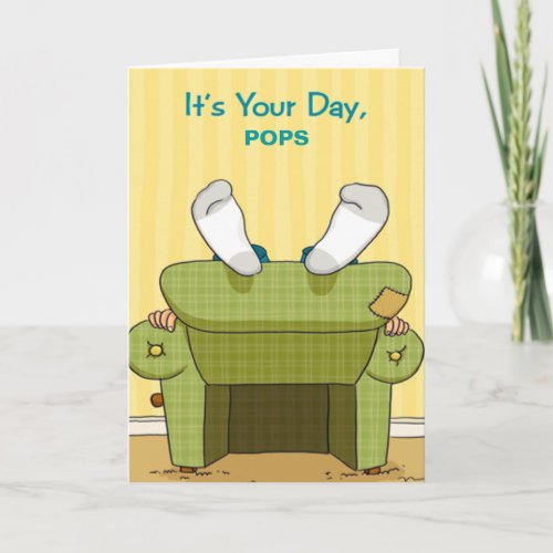 Funny Lazy Happy Fathers Day Greeting Card