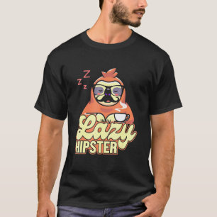 Funny Lazy Hipster Sloth Mustache Freethinker Urba T-Shirt