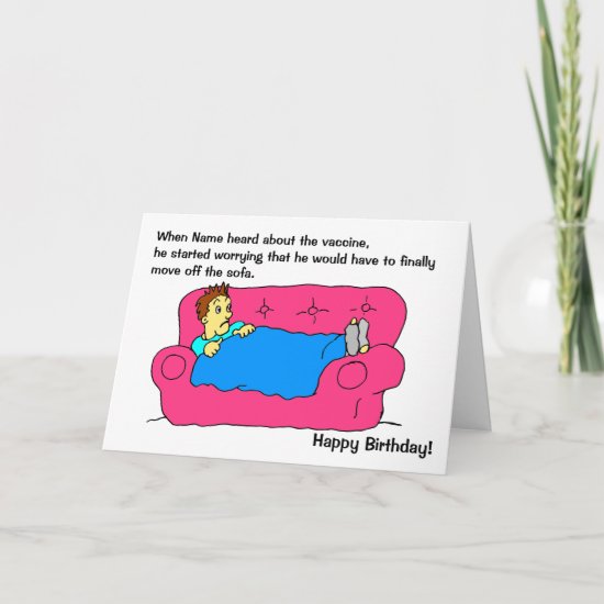 Funny Lazy Man Birthday Card