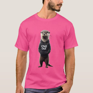 Funny Lazy Otter Chillin Relaxing Chill Out Animal T-Shirt