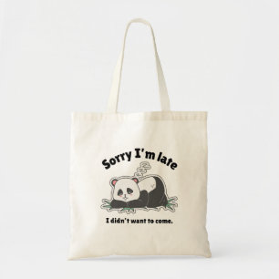 Funny Lazy Panda Design Tote Bag