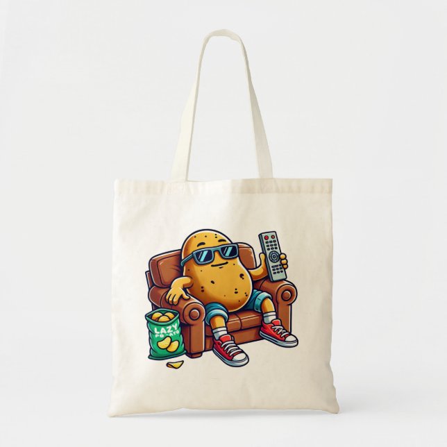 Funny Lazy Potato Tote Bag (Front)