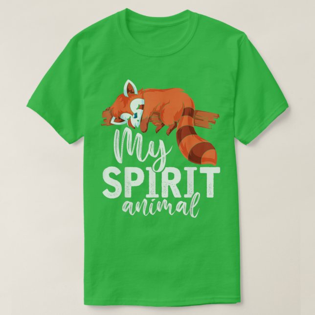 Funny Lazy Red Panda My Spirit Animal T-Shirt (Design Front)