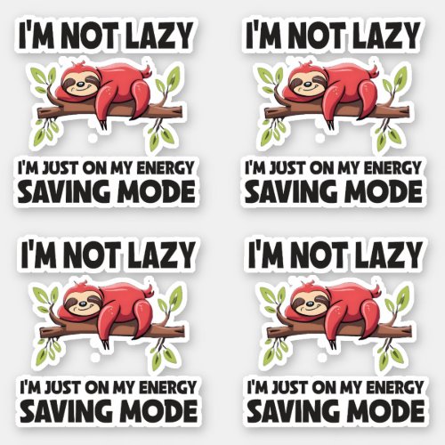 Funny Lazy Sloth Energy Saving Mode stickers