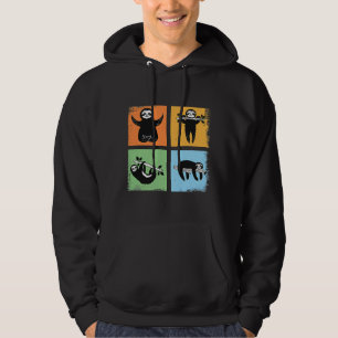 Funny Lazy Sloth Retro Vintage Style Hoodie