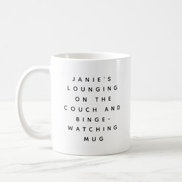 Funny Lazy Watching TV Personalized Coffee Mug