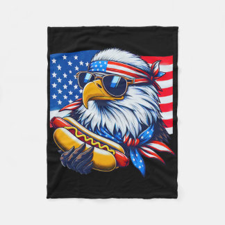 Funny Ld Eagle Hotdog American Flag 4th Of July Pa Fleece Blanket