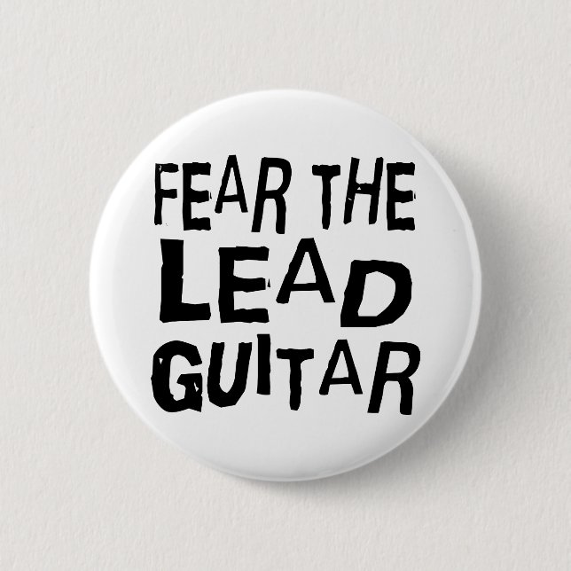 Funny Lead Guitar Pinback Button (Front)
