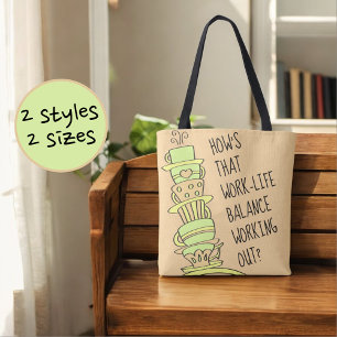 Funny Leaning Pastel Coffee Cup Stack Reusable Tote Bag
