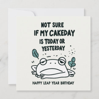 Funny Leap Year Birthday Frog Holiday Card