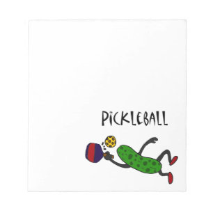 Funny Leaping Pickle Playing Pickleball Notepad