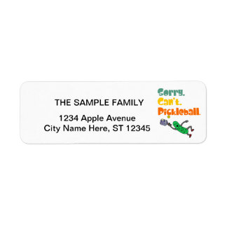 Funny Leaping Pickle Sorry Can't Pickleball Label
