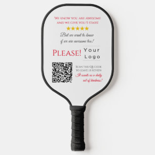 Funny leave a review hostel hotel bussiness logo pickleball paddle