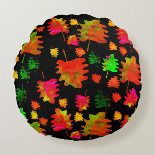 Funny leaves watercolor throw pillow